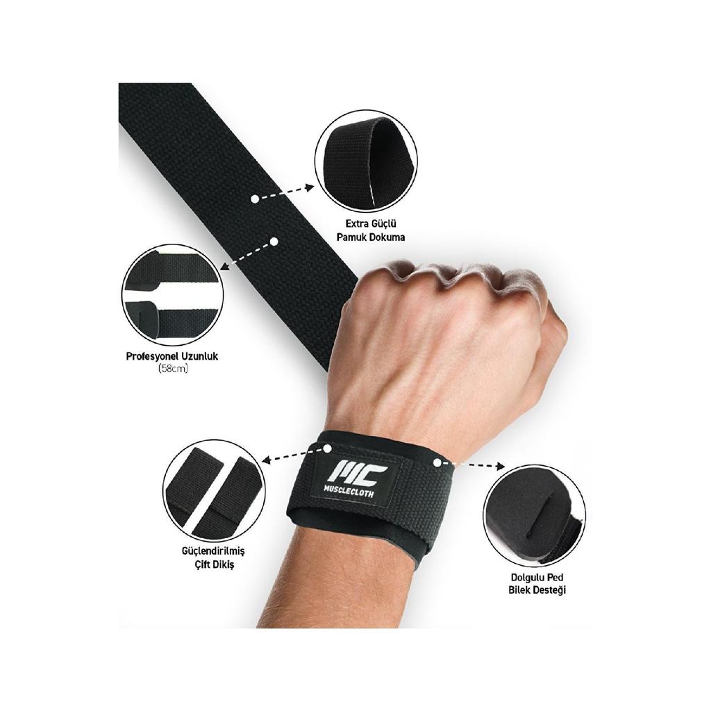 Padded Lifting Straps Black 2 Pack