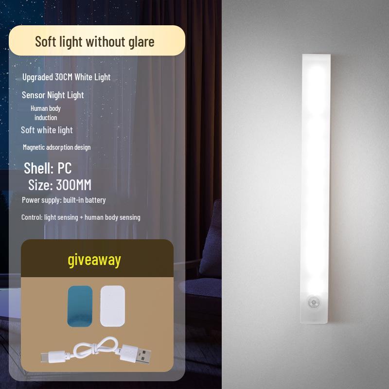 

Умный индуктивный перезаряжаемый светодиодный ночник для лестниц, шкафов и коридоров 0.6W