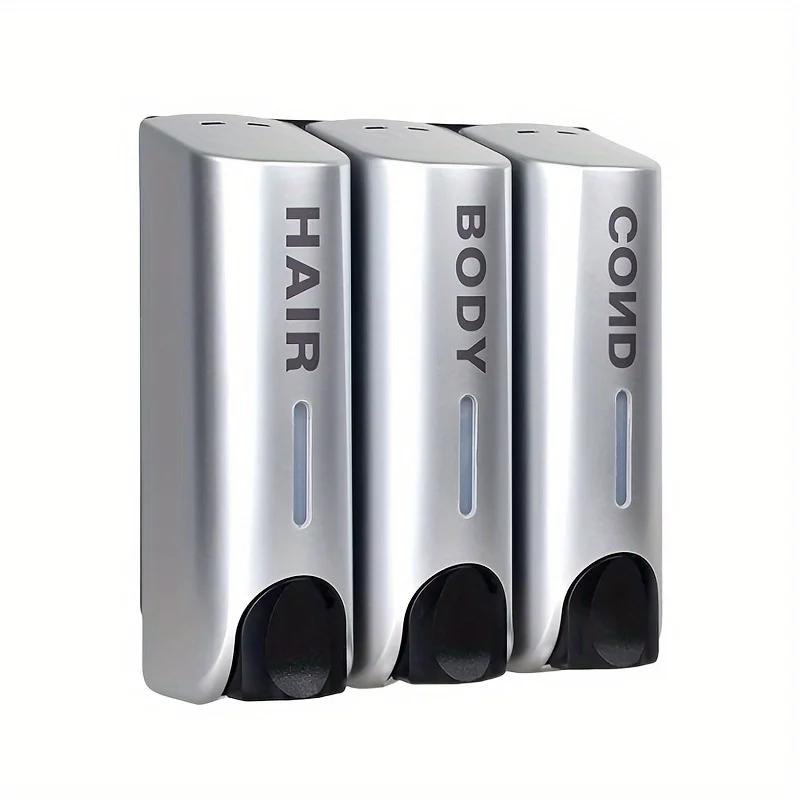 3 Headed 350ml Hand Soap Shampoo Dispenser Wall Mount Shower Liquid Dispensers Containers for Bathroom Washroom