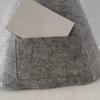 Gray & White Felt Bath Cap  Minimalist Thickened Sauna Hair Drying Cap Absorbent Heat-Preserving with Card Pocket