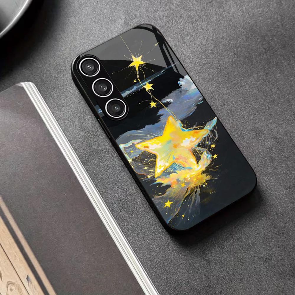 

Golden Star Protective Exquisite High-end PhoneCase Glass PhoneCase for Samsung Galaxy S26 S25 S24 S23 S22 S21 FE,Ultra,Plus GalaxyS25