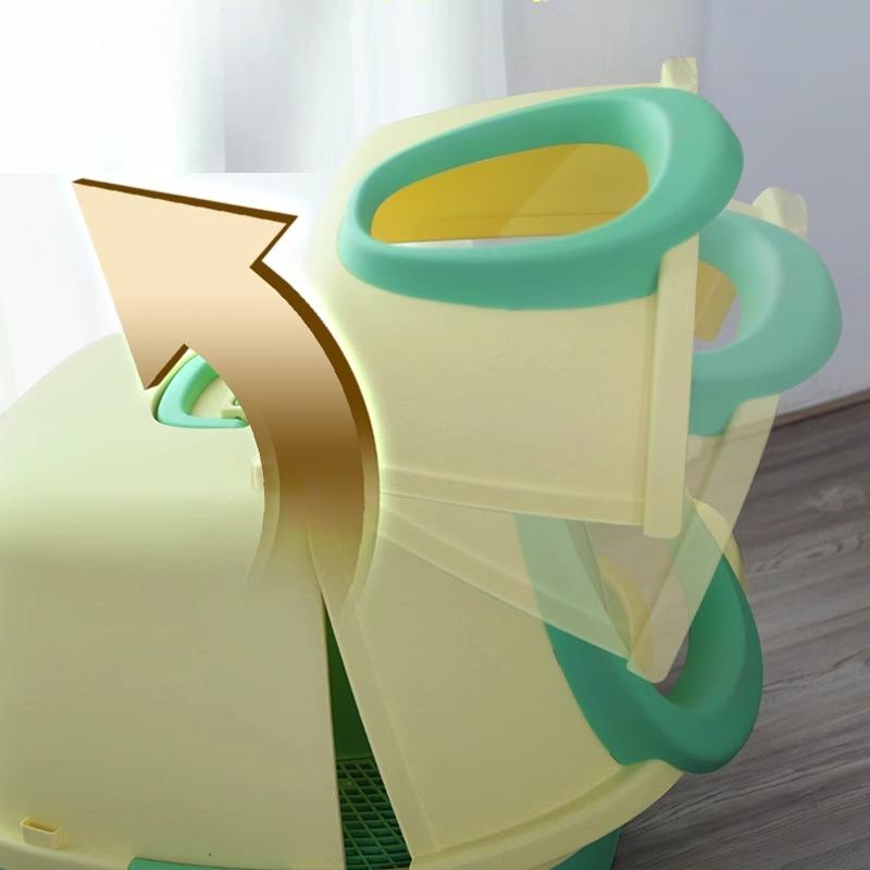 Large Space Cat Litter Box Fully Enclosed with S- Channel Large Oversized Toilet Cat Supplies Separation Portable Cat Bedpans
