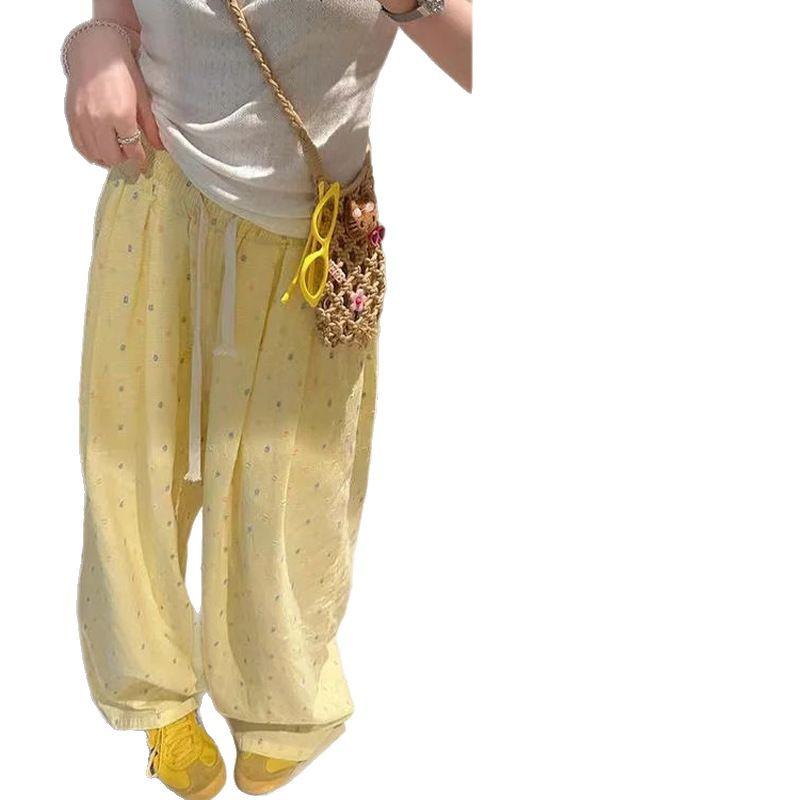 Dopamine Polka Dot Wide-Leg Pants - Women's Spring/Autumn 2025: New High-Waisted, Slimming, Draped, Casual Yamamoto Style