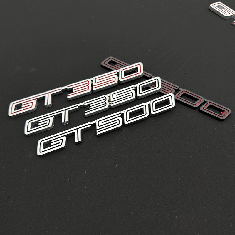 AGET4 3D Metal Car Sticker GT Rear Trunk Fender Logo Badge Emblem Decals For Ford Mustang Shelby GT GT350 GT500 Parts Accessories