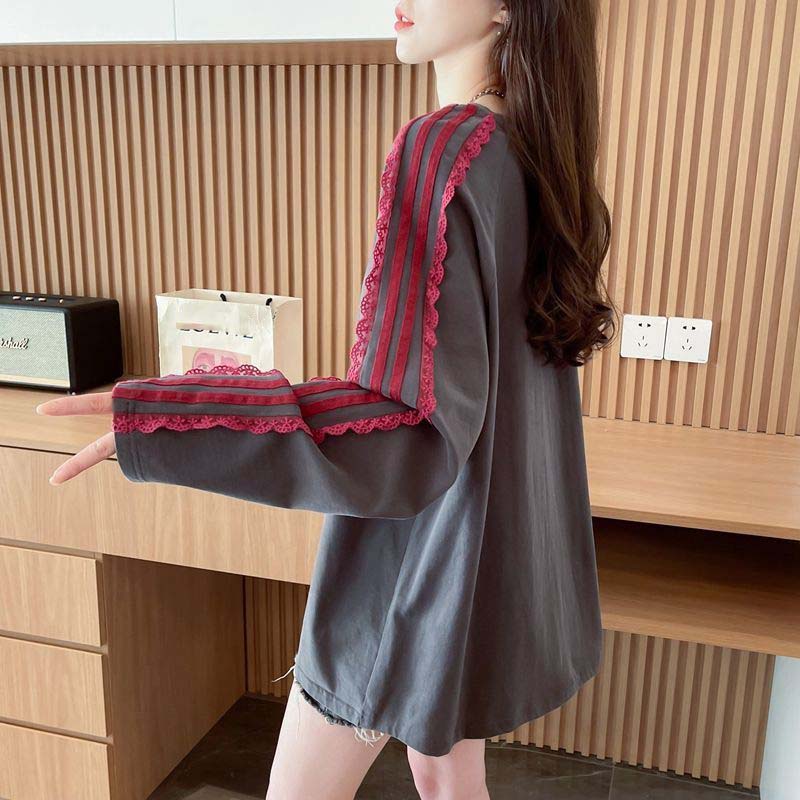 Sweatshirt for Women Autumn Winter Thickened Warm Stretchy Long Sleeve Oversize Tops