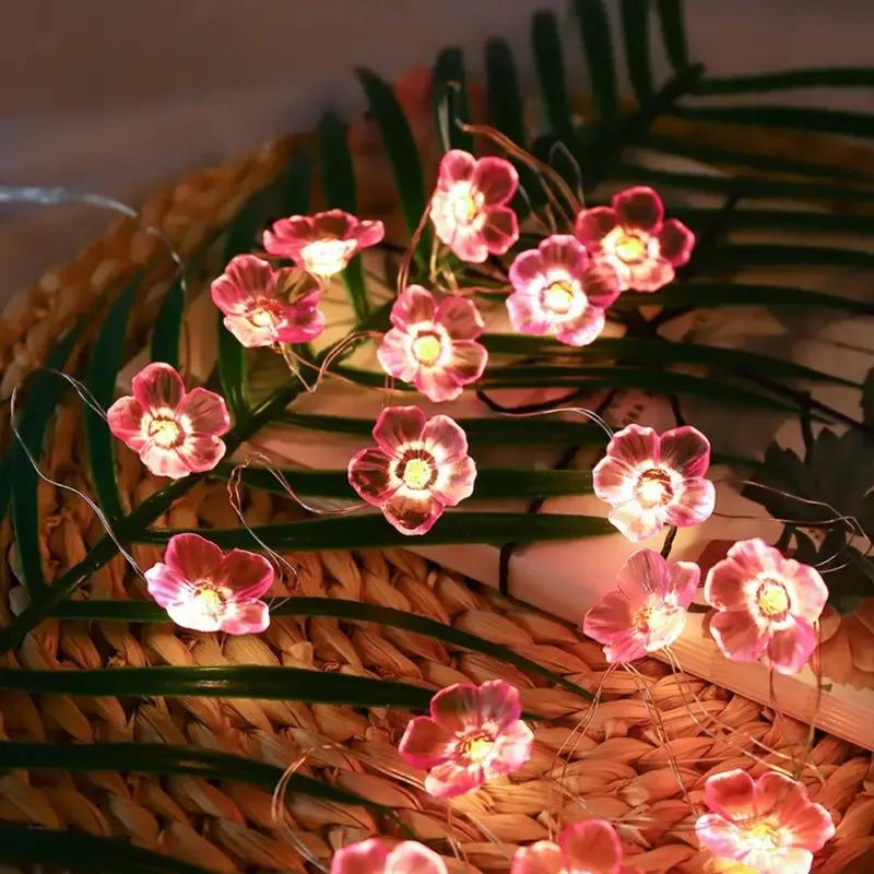 Thanksgiving LED Sakura light string, outdoor garden string lights, bedroom pink decorative fairy lights, colorful ambient mood