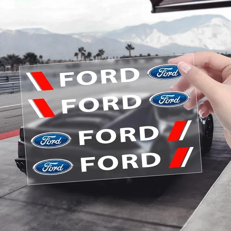Car Sticker 4Pcs Car Logo Door Handle Sticker Body Decal For Ford Focus 2 MK2 3 MK3 MK4 ST Mondeo Festiva Fusion Suit Fiesta Mus