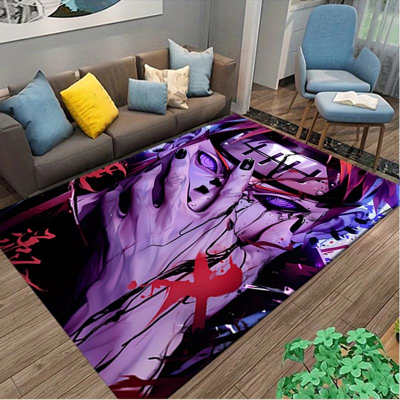 naruto Print Area Rug, Multi-functional Office Chair Sofa Carpet, Easy Clean Carpet for Home and Living Spaces