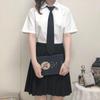 Japanese JK Uniform Shirt: Pointed & Round Collar, Short Sleeve Student Blouse