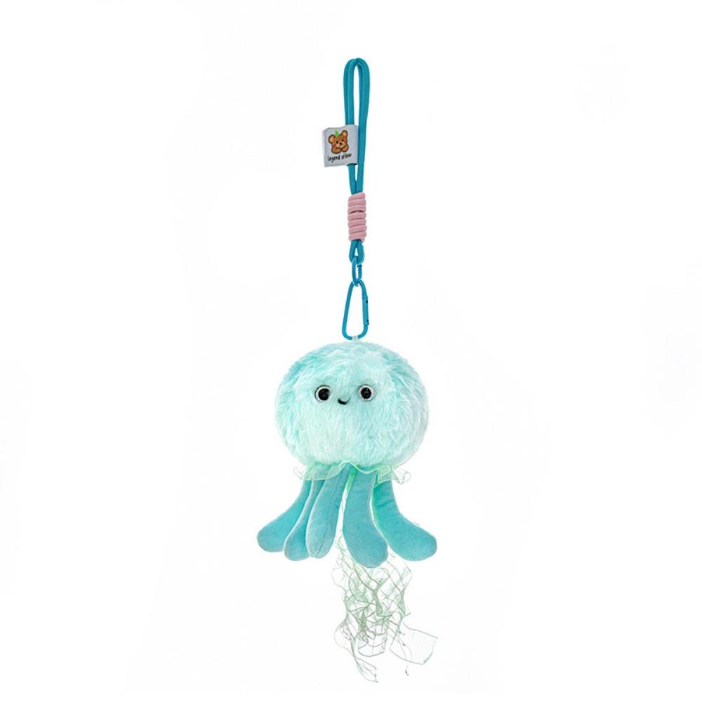 Creative Marine Organism Pendant Silk Ribbon Plush Jellyfish Pendant  Accessory