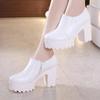 Kleine Größe 32-43 Tiefmaul-Plateaupumps Damen Herbst Winter Warm 2025 Blockabsatzschuhe mit Fell Weiches Leder Büro Mutter