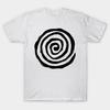 Men Black Print T-shirt Burtonesque Pop Swirl No-Cut Transfer Paper Print Cotton Tshirt
