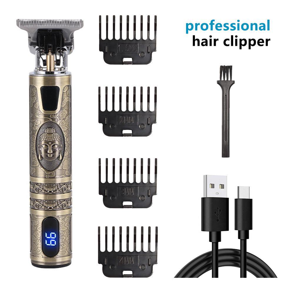 Rechargeable Metal Hair Clipper: Oil Head, Carving, Bald, and Cross-Border Electric Razor.