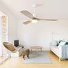 Sofucor Ceiling Fan with Light 132cm - 6 Speeds - Remote Control - 3 Wooden Blades - Reversible DC Motor