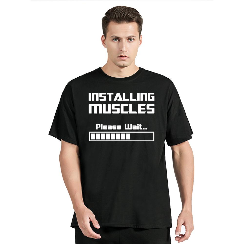 Summer T-shirt Please Wait For Loading. Funny Printed Tshirt Men Clothing Oversized T Shirt Fashion Casual Polyester O-neck Tops