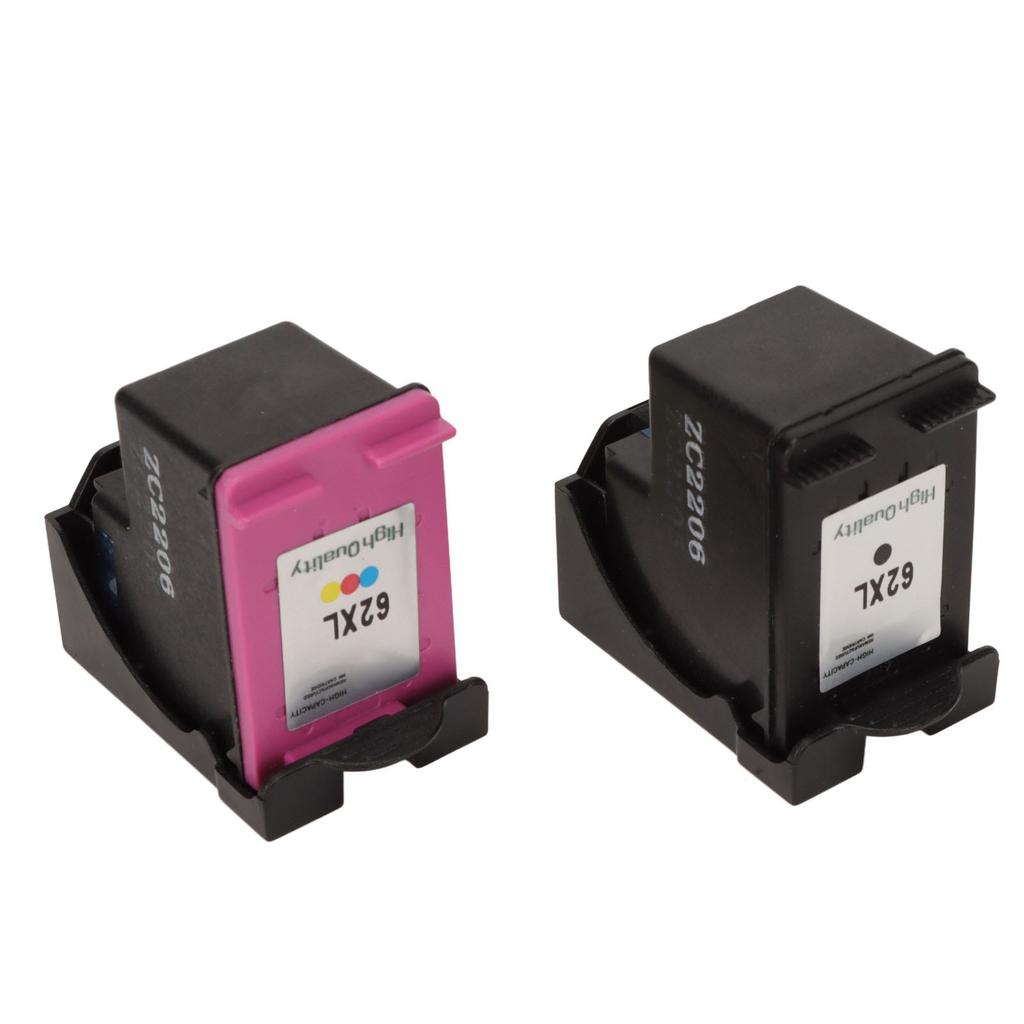 2pcs Ink Cartridges 62XL Colored Black Print Cartridges Replacement for HP for OfficeJet 200 258 5540 5542 5640 7640