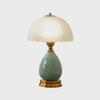 High-End American Retro Glass & Ceramic Bedside Lamp