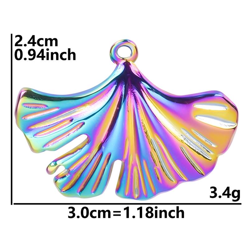 5pcs Plant Charm Ear Of Wheat Tree Leaf Stainless Steel Pendants For Jewelry Making Supplies Ginkgo Leaf DIY Earrings Bracelets