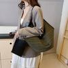 Versatile Lazy Wind Tote Bag New Underarm Shoulder Large Capacity Niche New Fashion Canvas Bag Knitted Bag