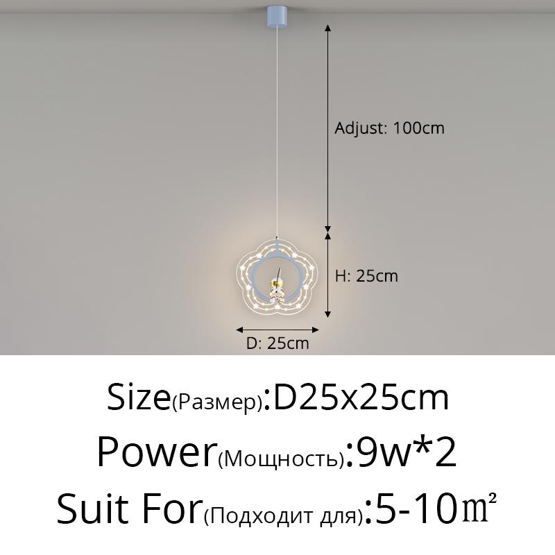 Led Children's Room Bedside Pendant Light Body Creative Cartoon Astronaut Bedroom Chandelier Home Indoor Decor Lighting Fixtures