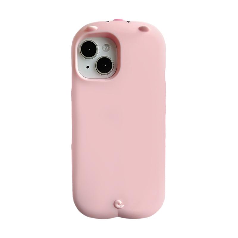 

Cute 3D Pink Pig Soft Silicone Case For iPhone 16 17 Pro Max 15 14 13 12 Pro Max Cartoon Piggy Phone Cover iPhone17 Pro