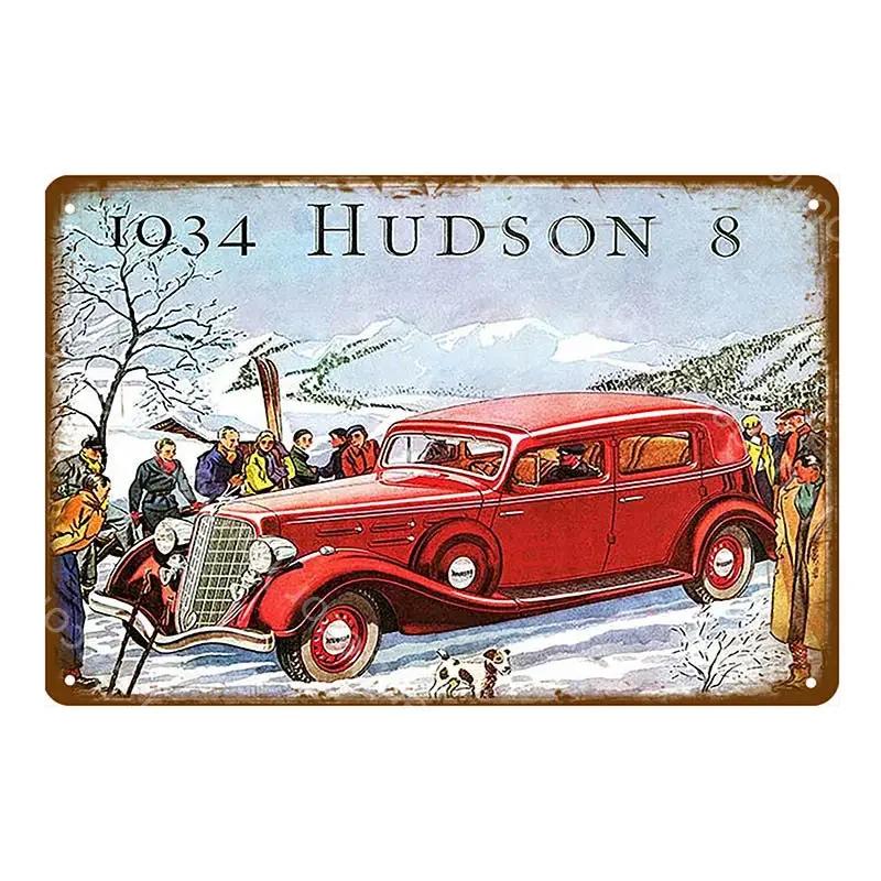 Amerikanischer Oldtimer Truck Vintage Poster Metallschilder Blechplakette Für Pub Bar Club Garage Heimdekor Wandkunst Malerei YJ123