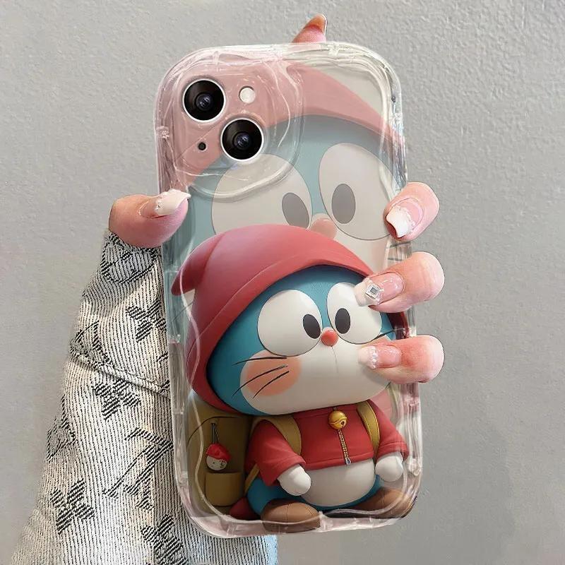 Small bell Dora is suitable for Apple 13promax mobile phone case iPhone15plus anti-drop 14 transparent 12 soft xs.