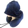 Washable Cover Travel Neck Pillow Adjustable Hooded Pillow U-shaped Pillow with Cap  Outdoor Travel