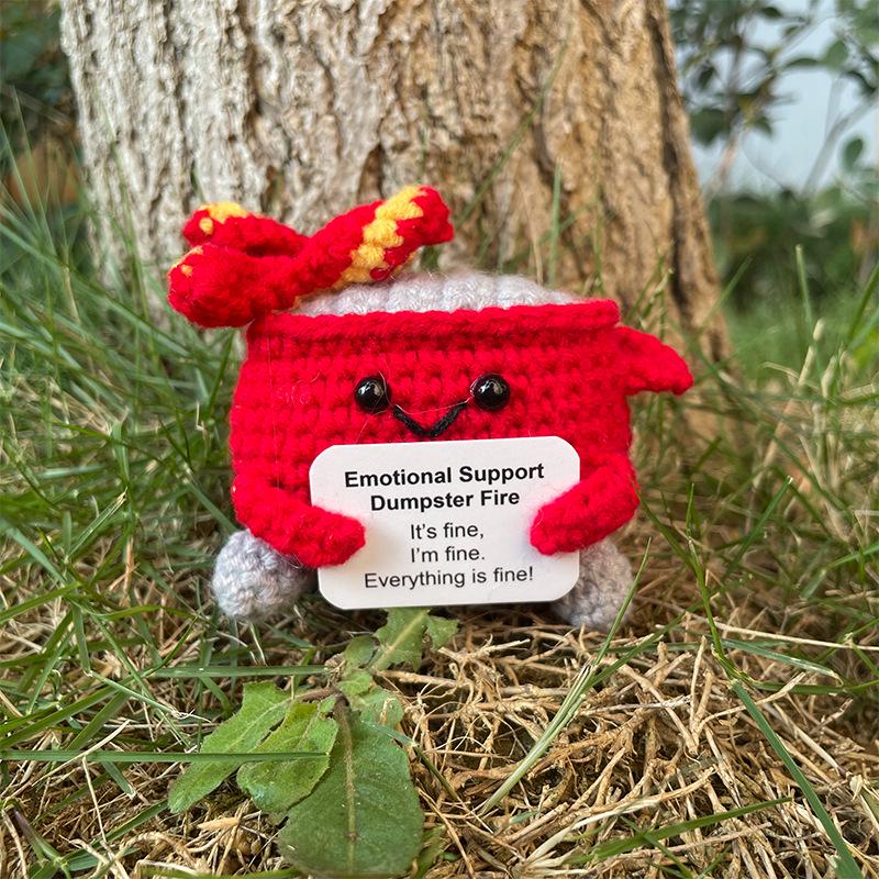 Handmade Crochet Animal Dolls: Brown Bear, Pug, White Dove & Hedgehog Ornaments