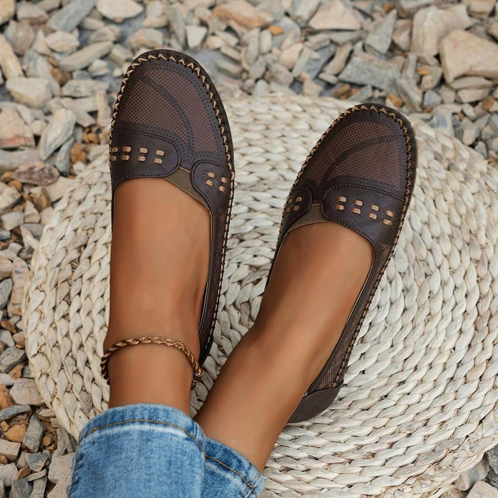 Vintage Style Women'S Ballet Flats Round Toe Slip-On Loafers for All-Season Casual Shoes