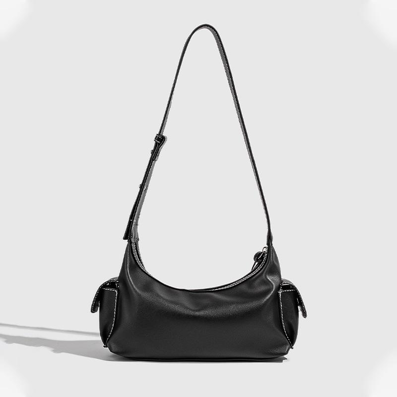 Autumn Winter Vintage Hot Girl Motorcycle Bag Versatile Crescent Bag Lunch Box Bag Simple High-end Texture Workplace Commuting Underarm Bag