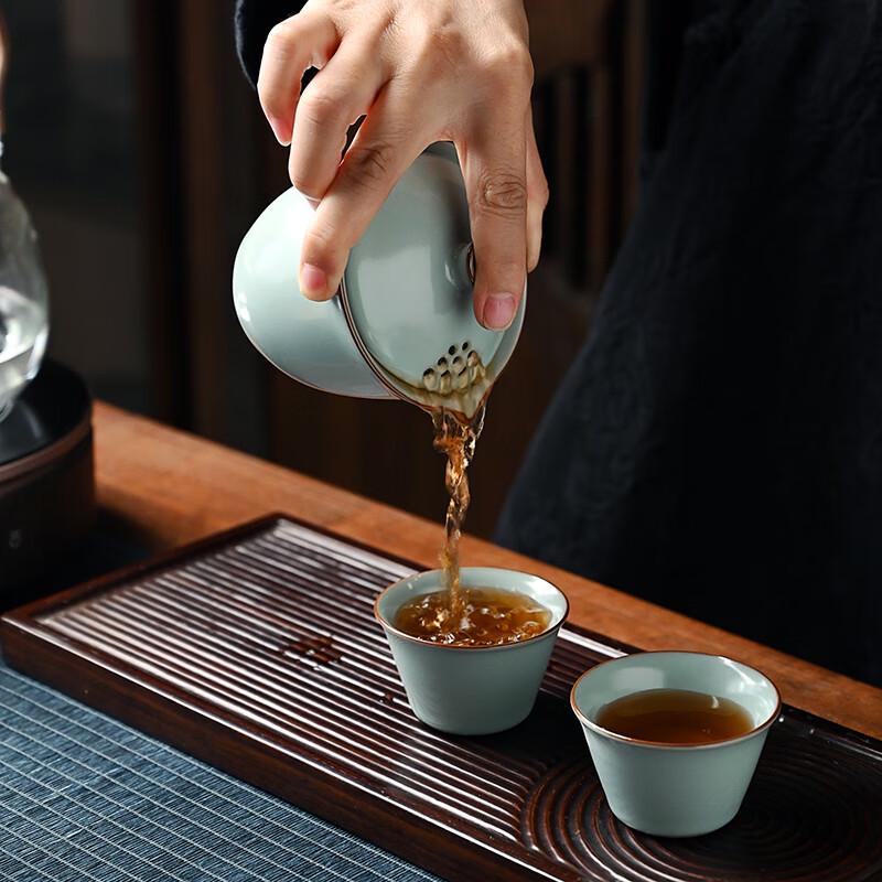 Ru Ware Style Portable Ceramic Tea Set