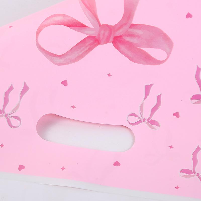 50Pcs Sweet Pink Bow OPP Gift Packing Bag Candy Cake Snack Pouch Bag for Kids Girl Birthday Baby Shower Wedding Party Decoration