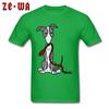 Funny Mens T Shirt Dark Grey Tshirts 100 Cotton Clothes Greyhound Dog With Red Leash Cartoon Tops Tees Summer Fall Tshirt
