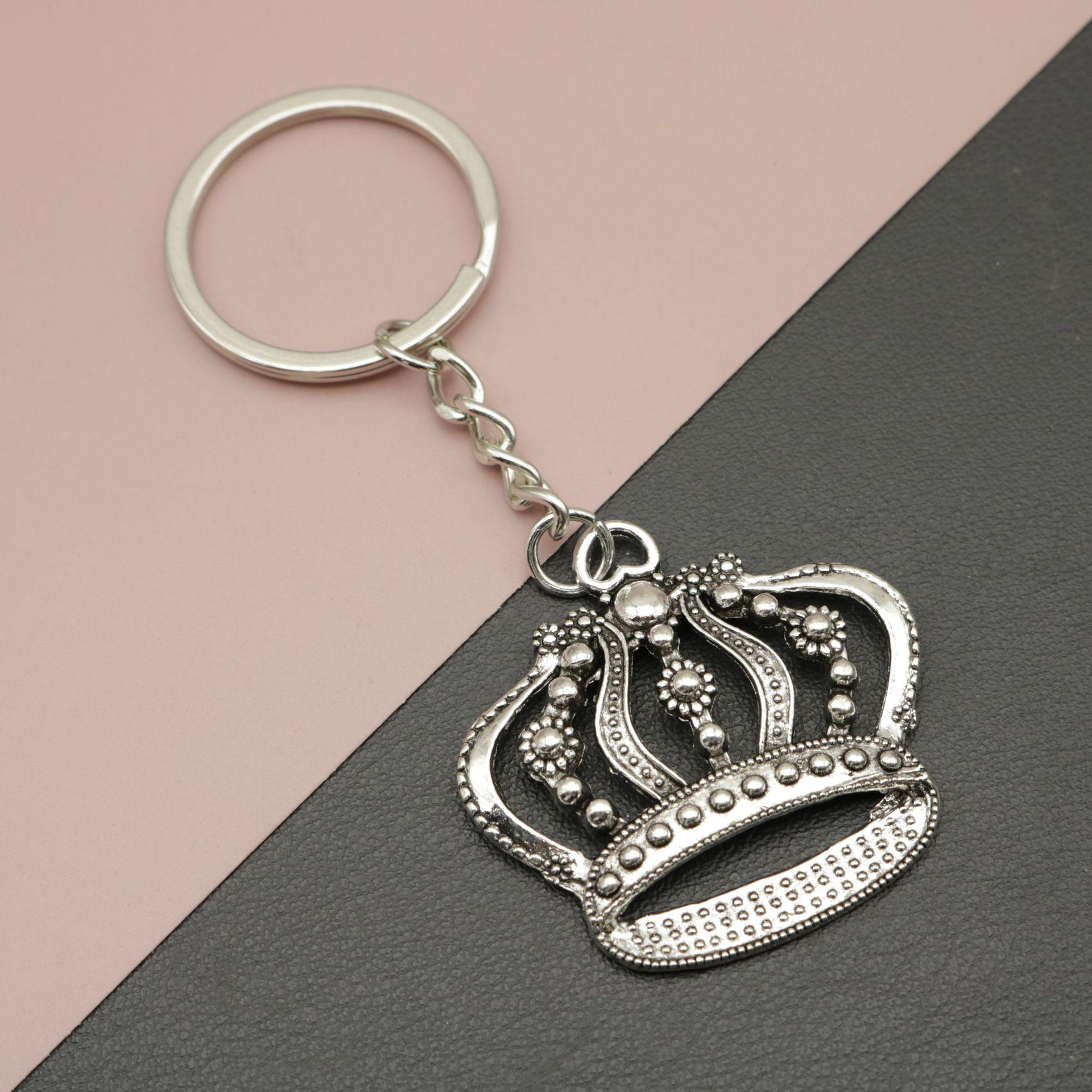Simple Big Crown Keychain Pendant серебряный