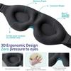 Blackout Sleep Eye Mask Adjustable Strap 3D Eye Mask New Blindfold Mask  Office Household