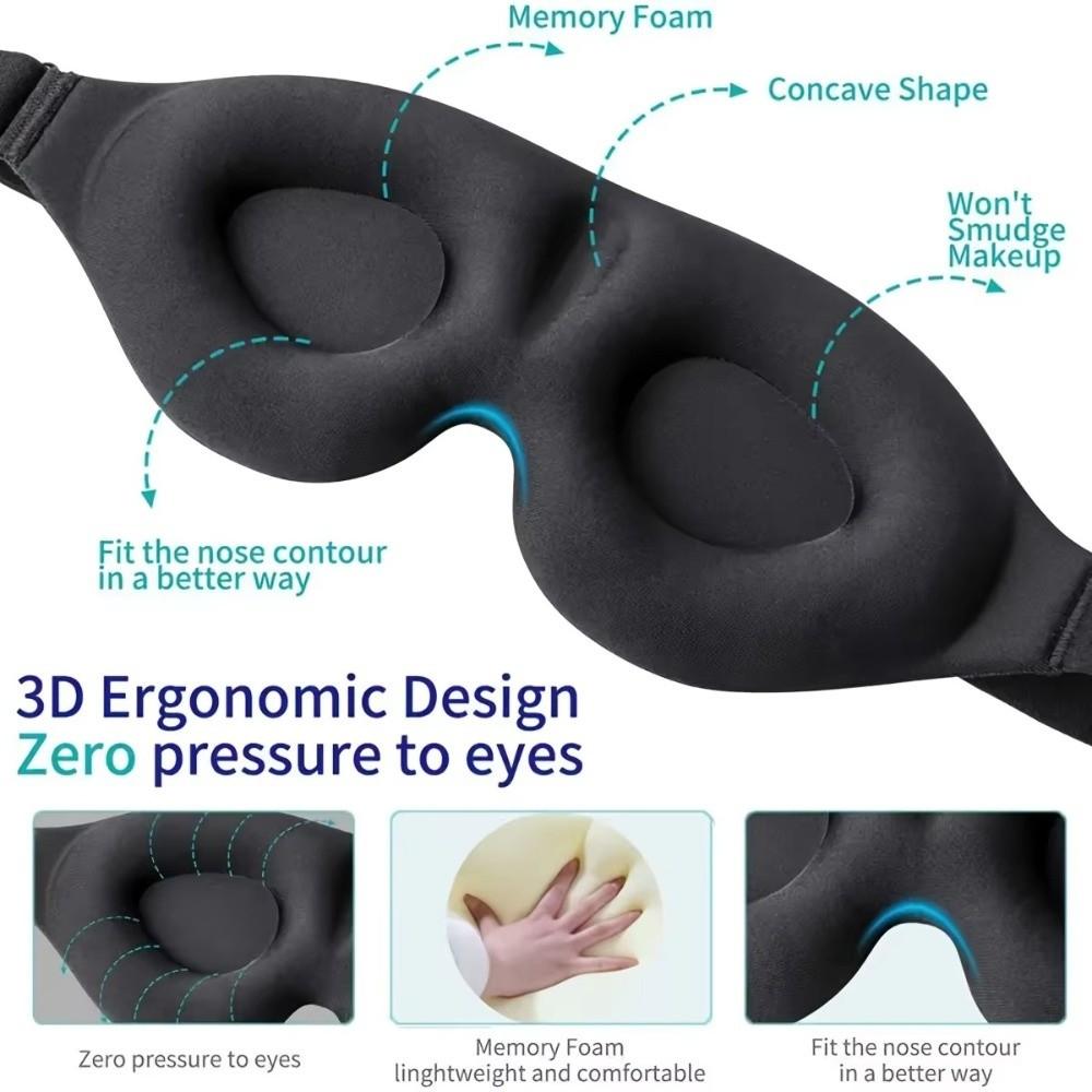 Blackout Sleep Eye Mask Adjustable Strap 3D Eye Mask New Blindfold Mask Office Household