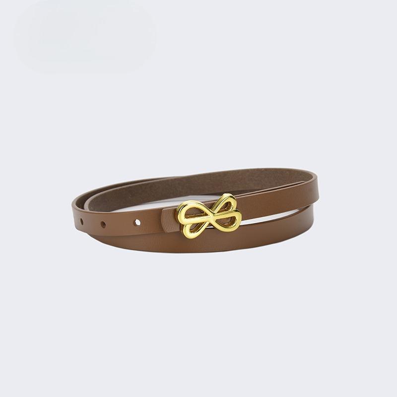 A Slim Waist Strap, Genuine Leather Belt for Women, A Dress with A Cinched Waist, Versatile Jeans with A Trendy Bow Tie