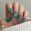 24 sztuki kociego oka retro zielone światło luksusowy manicure, noszenie paznokci-feeling sztuczne paznokcie, gorąco sprzedające się zdejmowane podkładki do paznokci