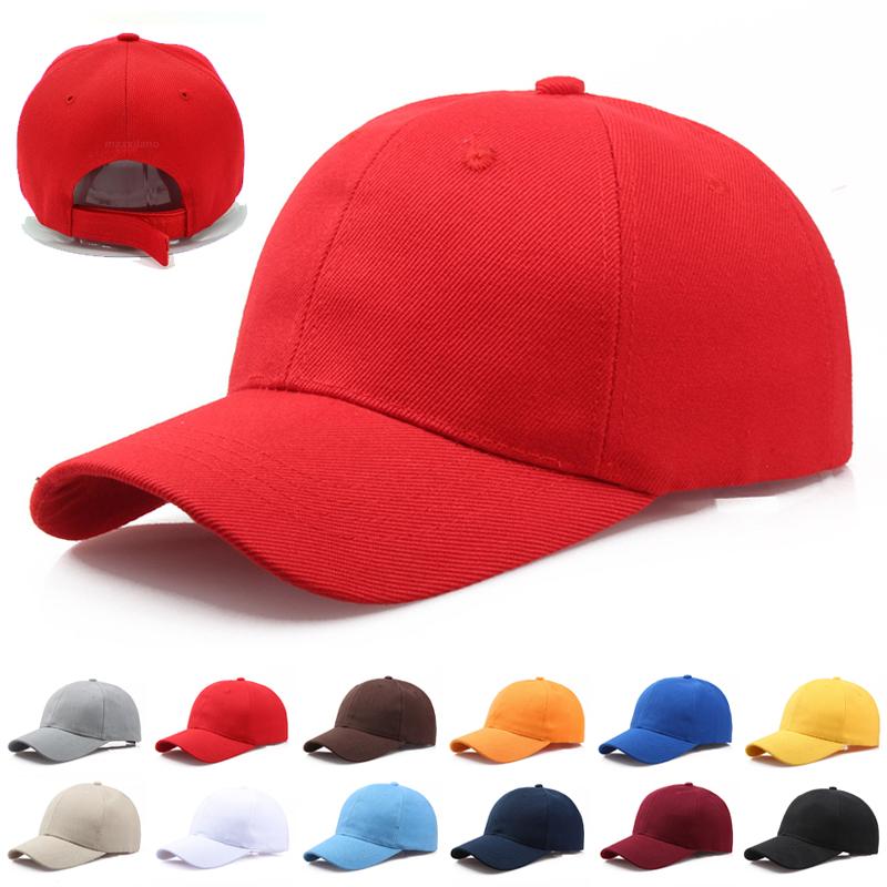 Plain Cap Baseball Strapback Adjustable Solid Blank Hat  Men Women Caps Visor