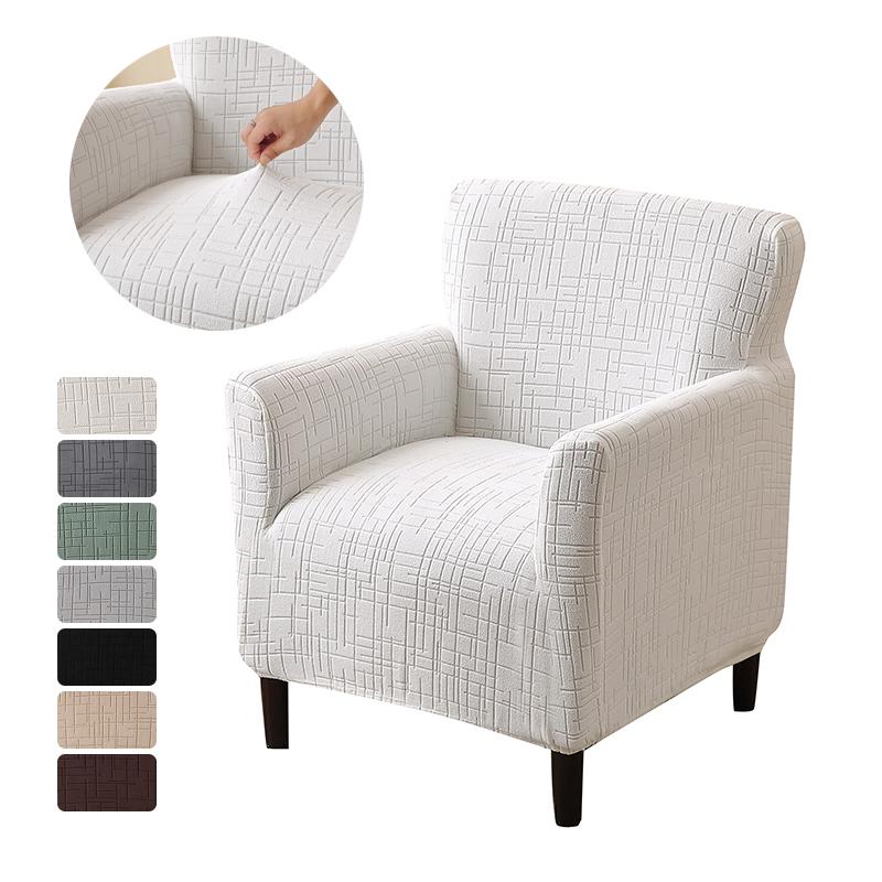1PC Nordic Club Chair Cover for Living Room Elastic Jacquard Armchair Slipcover Non Slip Tub Single Sofa Slipcovers Funda Sillon