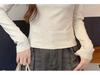 Women's Solid Color Raglan U-Neck Long Sleeve Slim Fit Base Layer Top for Spring and Autumn