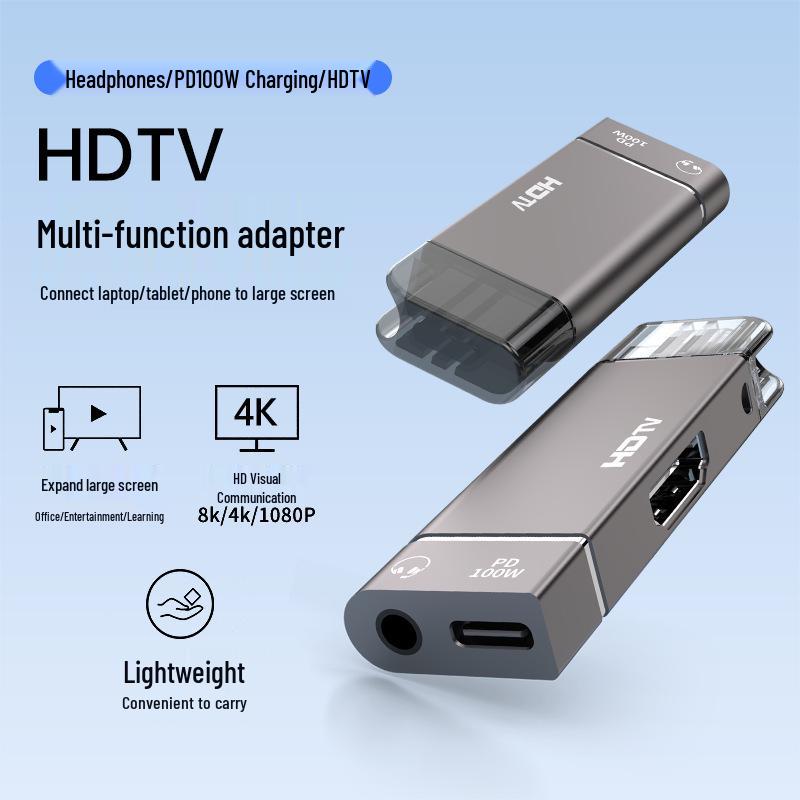 USB-C to HDMI 4K Adapter with PD 100W Fast Charging for Phones and Computers