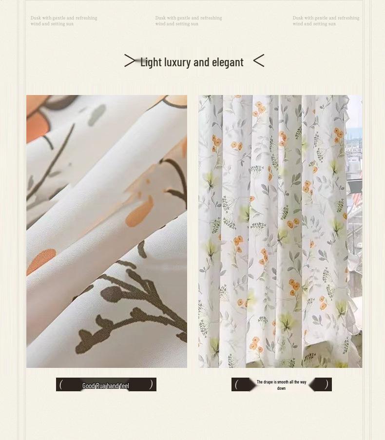 Pastoral Style Floral Sheer Curtains with Lace - Ideal for Bedrooms & Living Rooms