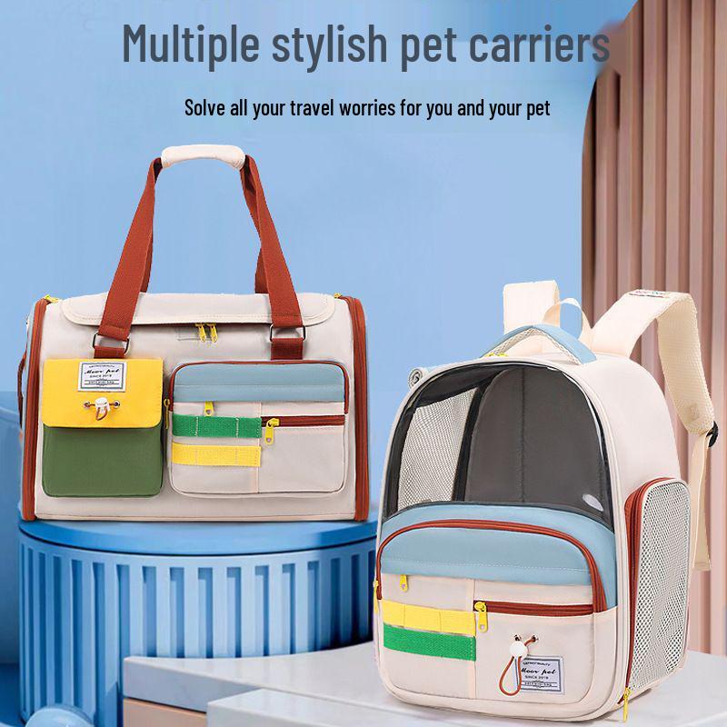 Large Capacity Breathable Pet Backpack & Shoulder Bag - Comfortable, Scratch-Resistant, Portable Outdoor Pet Carrier