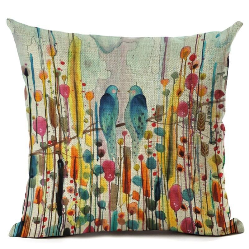 Premium Quality Watercolor Art Polyester Throw Pillow Case For Elegant Home Decor