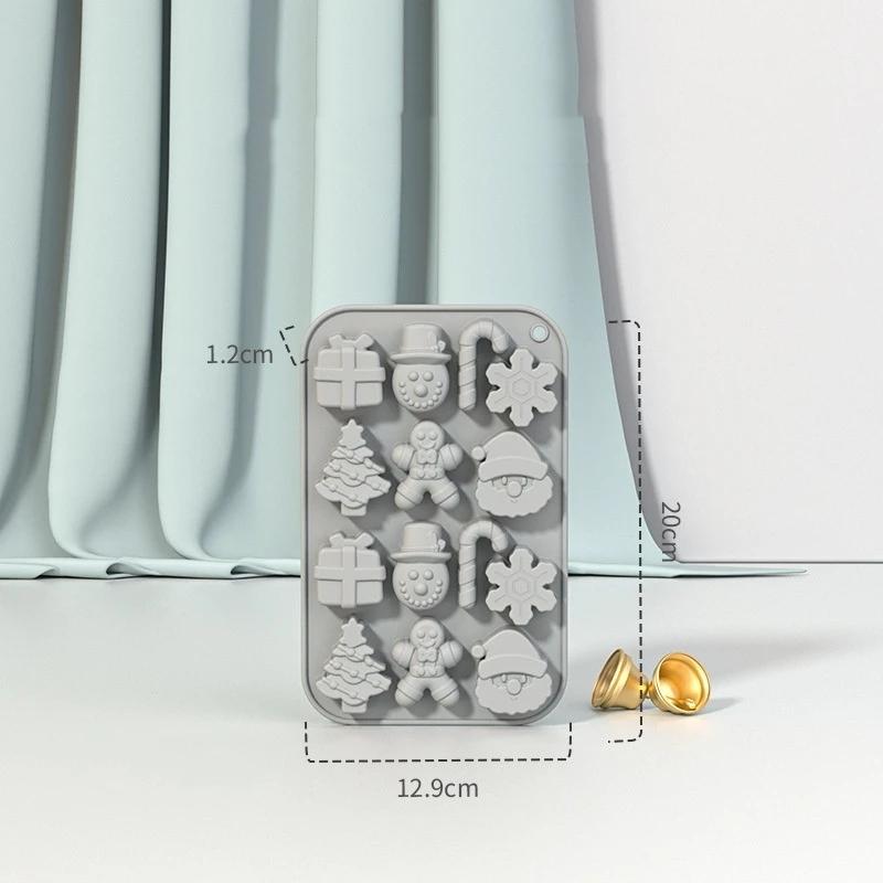 Silicone Christmas Chocolate Molds Snowflake Xmas Tree Gingerbread Man Candy Cookie Moulds Diy Baking Tool New Year Cake Decor
