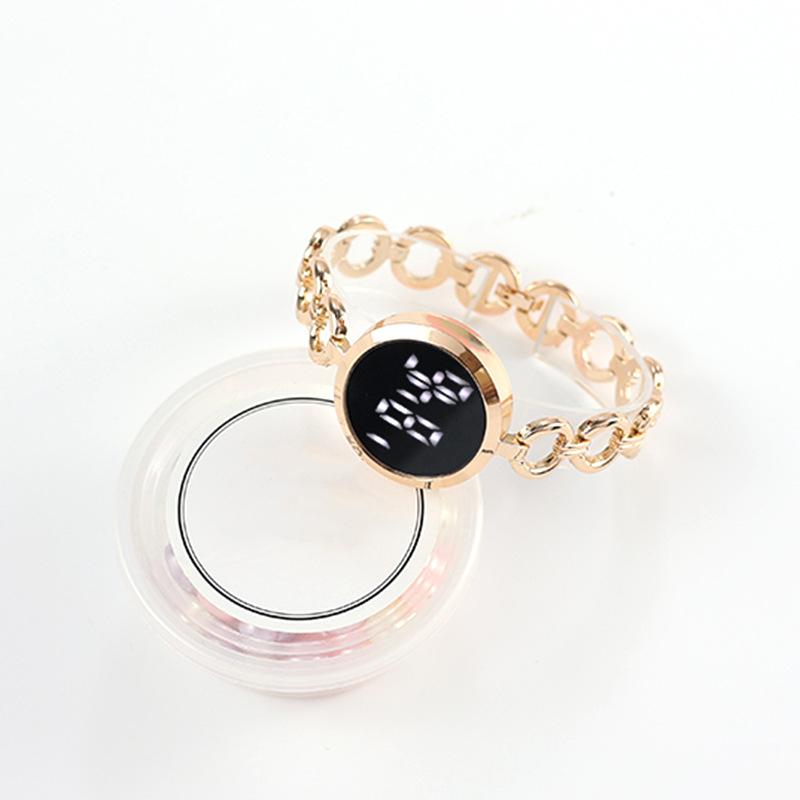 

Роскошный браслет со стразами, женские часы, модный тренд для девочек, ультра легкий сенсорный цифровой спортивный браслет, женские наручные часы розового золота