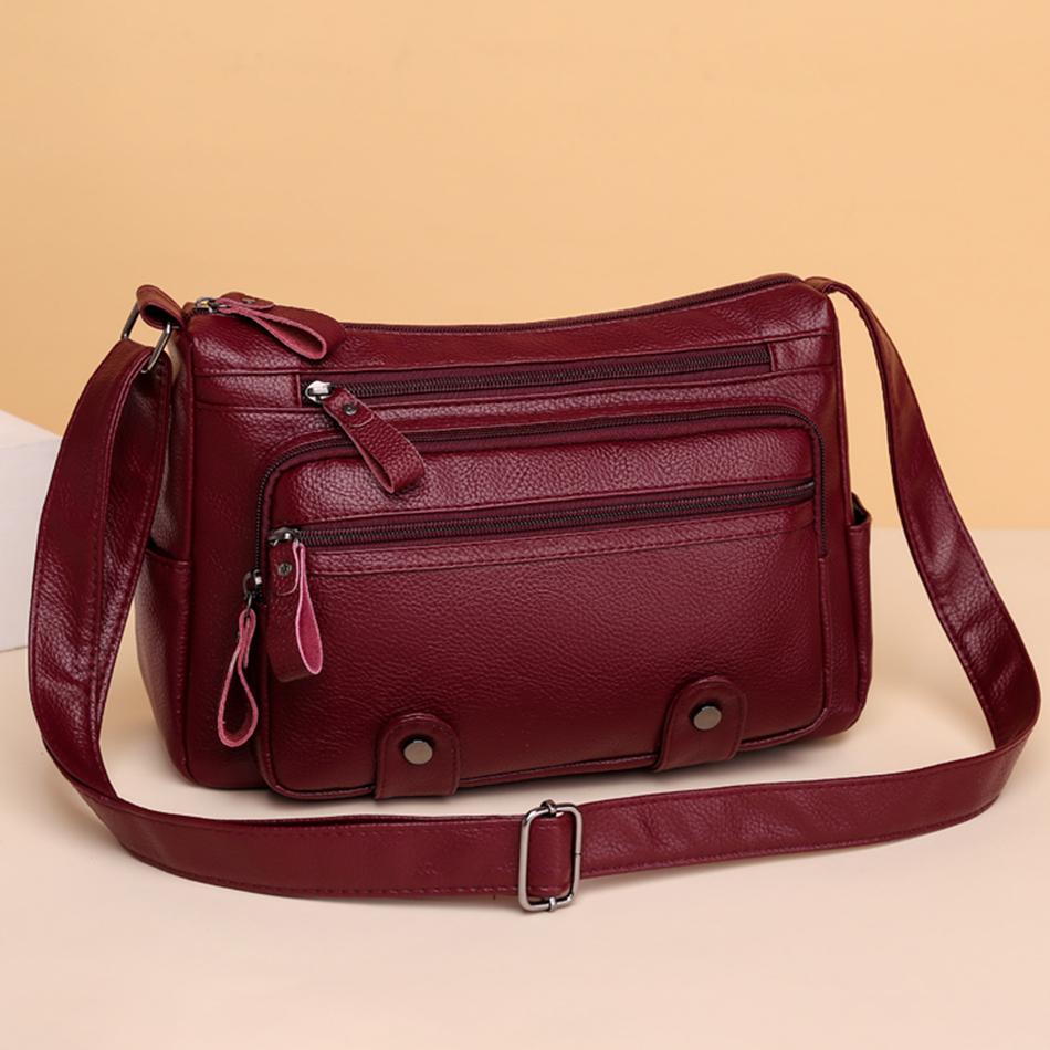 Fashion Multiple Pockets Messenger Bag High Capacity Female Shoulder Bags 2026 New High Quality PU Leather Women Handbag Purses