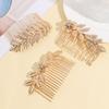 Wedding Hair Accessories Leaf Hair Clips for Women Fashion Crystal Bride Headdress Hairpin Crystal Hair Combs Girls Jewelry Gift